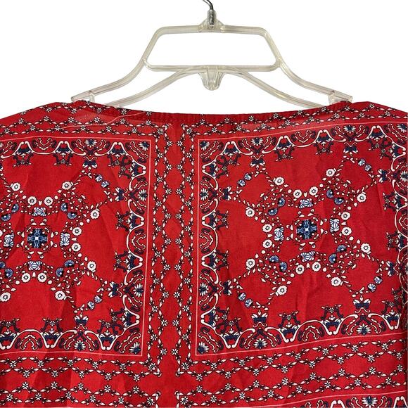 Altr'd State Red Bandana Print Cropped Bell Sleeve Top Fourth of July Sz S (2534 - Picture 7 of 7